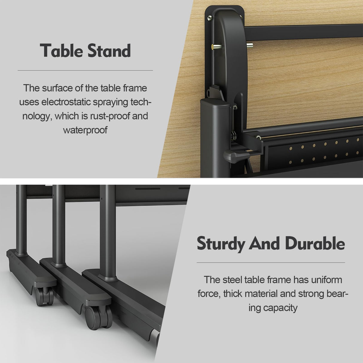 Foldable Conference Table, 6PCS Folding Conference Room Table with Wheels, Flip Top Mobile Training Table, Modern Rectangle Meeting Table for Office Training Room Classroom (6pack 63in) Lrxmastery