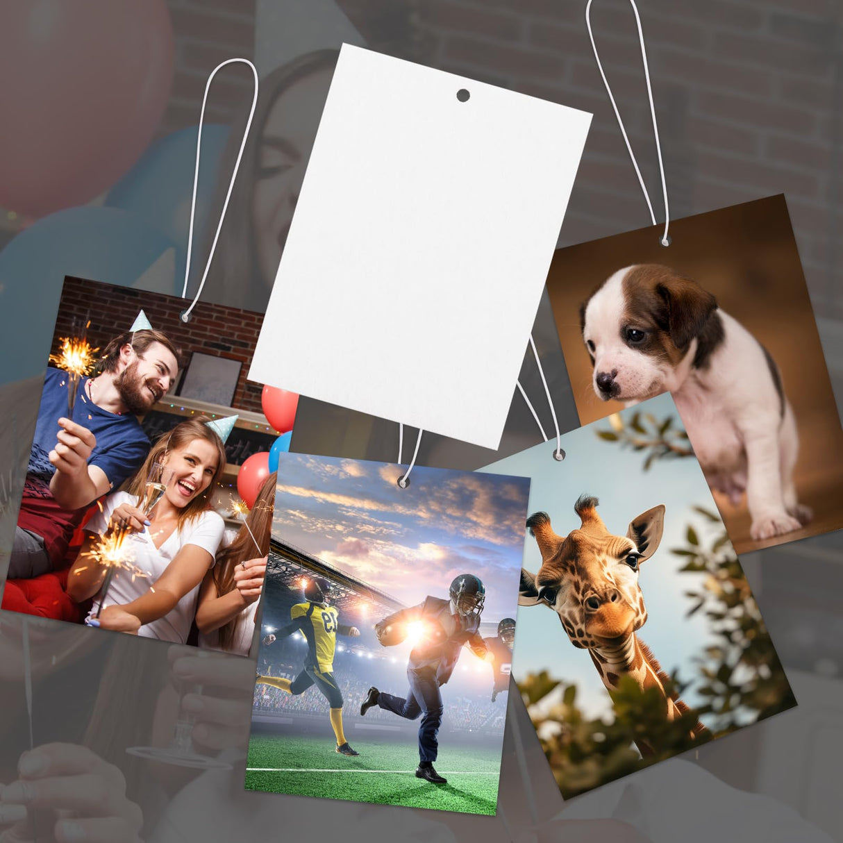 ZhouBoat 200 Pcs Sublimation Air Fresheners Blanks, Custom Photo Car Air Freshener, Sublimation Blanks Bulk DIY Scented Hanging Sheets Felt With 200 PCS Bags and 19.7in Rope for Car Home Hanging Decor ZhouBoat