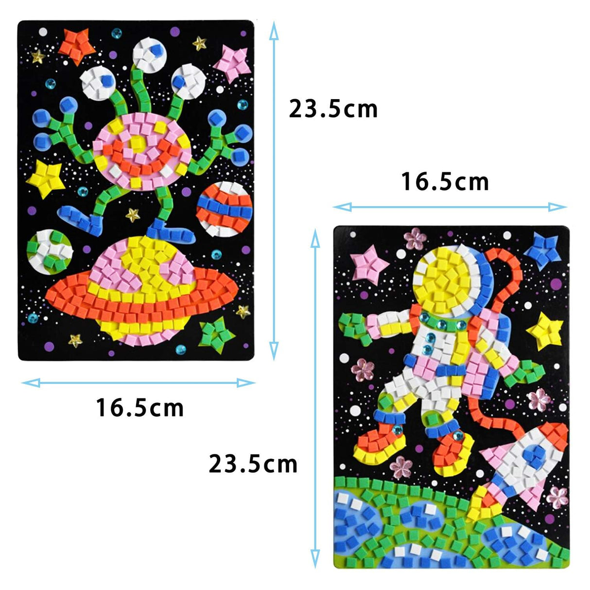 CCINEE Mosaic Sticker DIY Handmade Art Crafts Kits Christmas New Year Gifts for Kids Elephant Parrot Astronaut Dinosaurs 8 Packs CCINEE