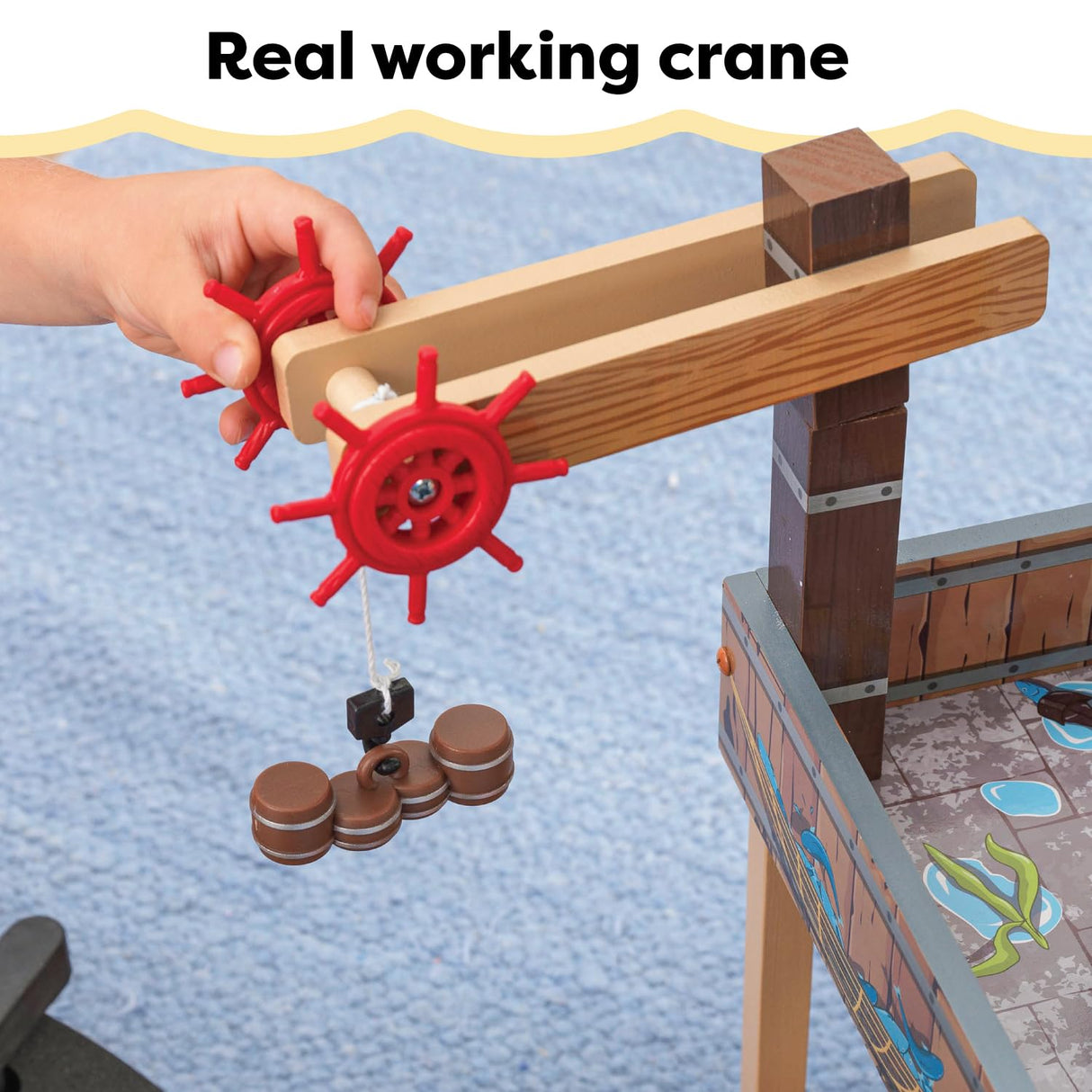 KidKraft Pirate's Cove Wooden Ship Play Set with Lights and Sounds, Pirates and 17-Piece Accessories, Gift for Ages 3+ KidKraft