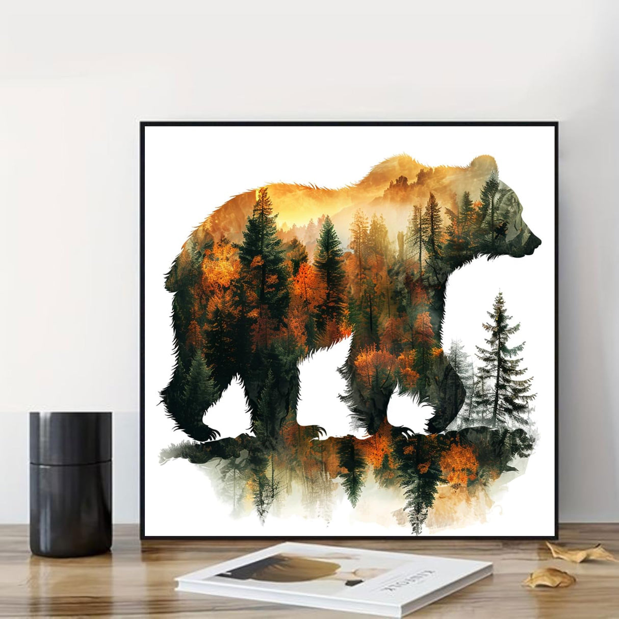 mrpwnle Diamond Art Kits for Adults,DIY Forest Bear Diamond Painting Kits, 5D Forest Bear Diamond Art Kit for Adults Beginners, Round Full Drill Diamonds Painting Gem Art Crafts 15.7x15.7in mrpwnle