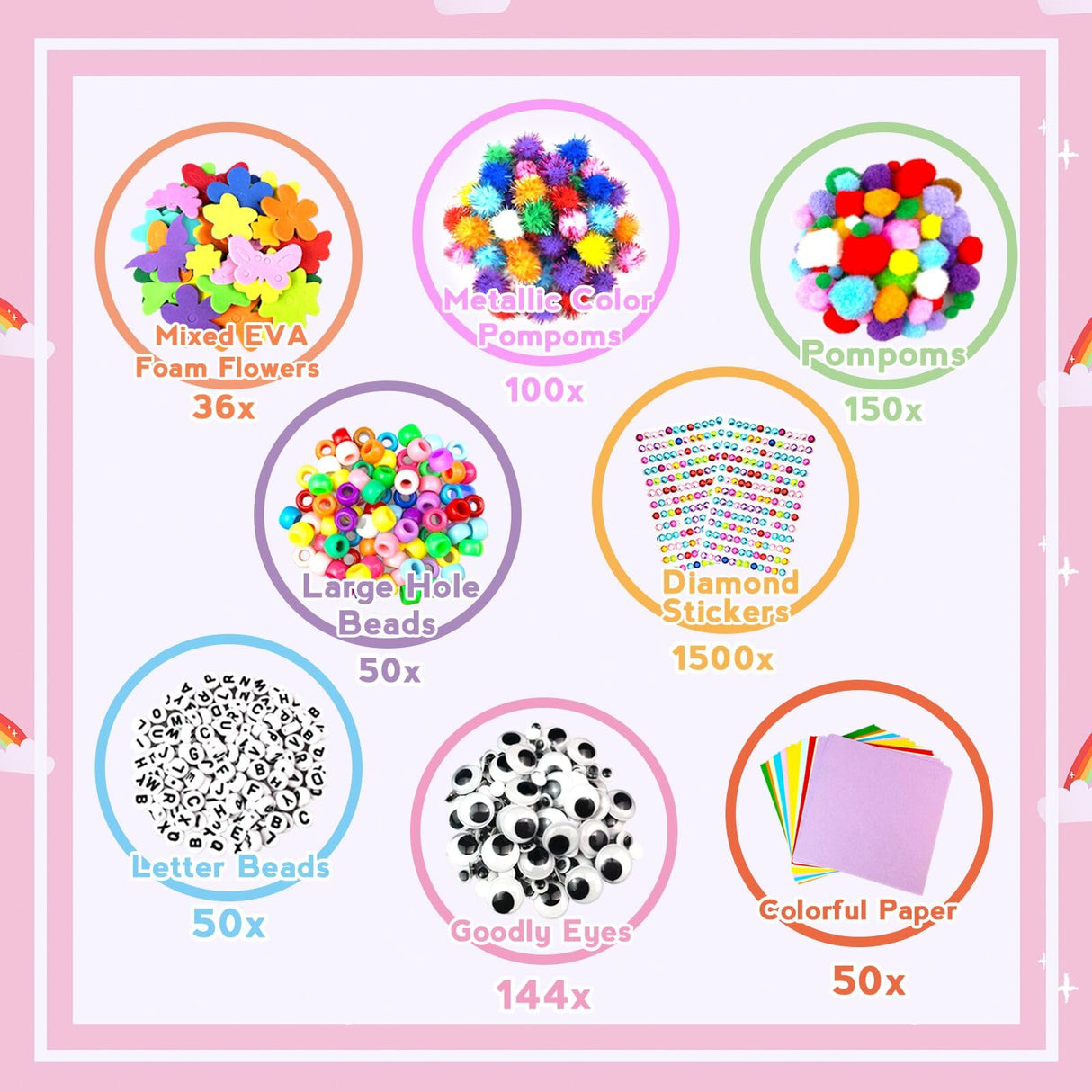 ZEIZHUBN Arts and Crafts Supplies for Kids Crafts Kit with Pipe Cleaners DIY Crafts for Kids Art School Supplies Materials All in Crafting Box Craft Supply Set Gifts for Kid Girls Boys Age 4-8, 8-12 ZEIZHUBN