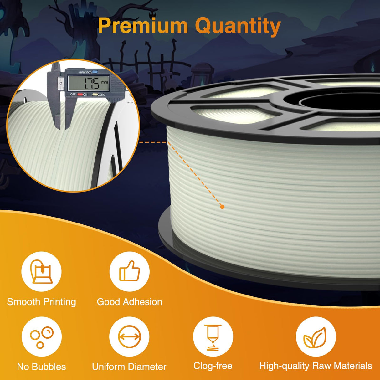 Amoybaby Glow in The Dark PLA Filament Blue, 1.75mm Luminous 3D Printer Filament, 1kg Spool (2.2lbs), Accuracy +/- 0.03 mm, Strong Glow Effect & Long Glowing Time (Glow Blue) Amoybaby