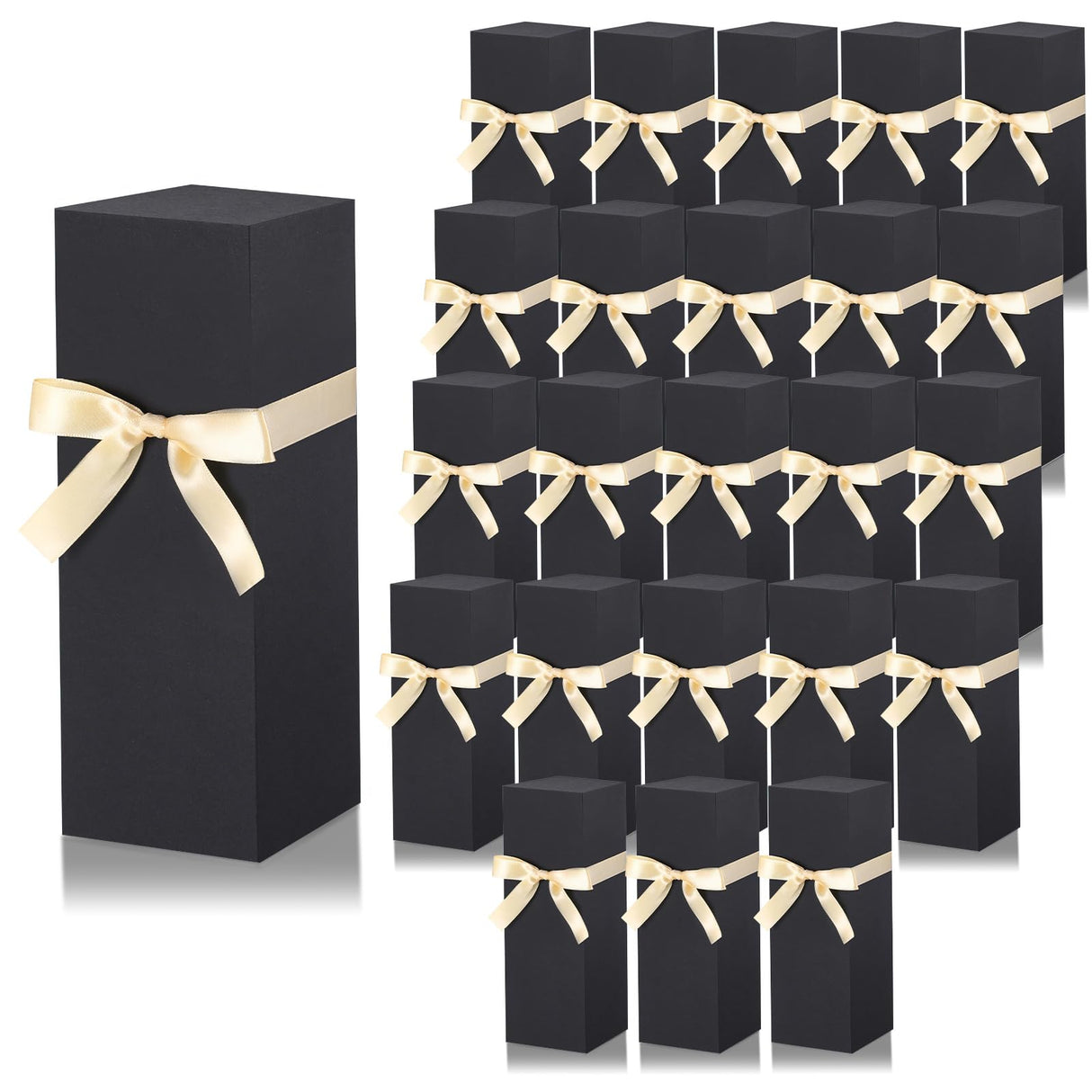 Qilery 24 Pcs Gift Boxes for Sublimation Tumblers Gift Box with Ribbon for 12oz, 20oz, 30oz Heat Press Sublimation Blanks Tumblers Skinny Tumbler Gift Boxes for Shipping Wrapping (Black) Qilery