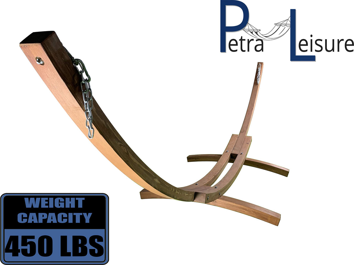 Petra Leisure 14 Ft. Wooden Arc Hammock Stand. 450 LB Capacity. Teak Stain Finish Petra Leisure