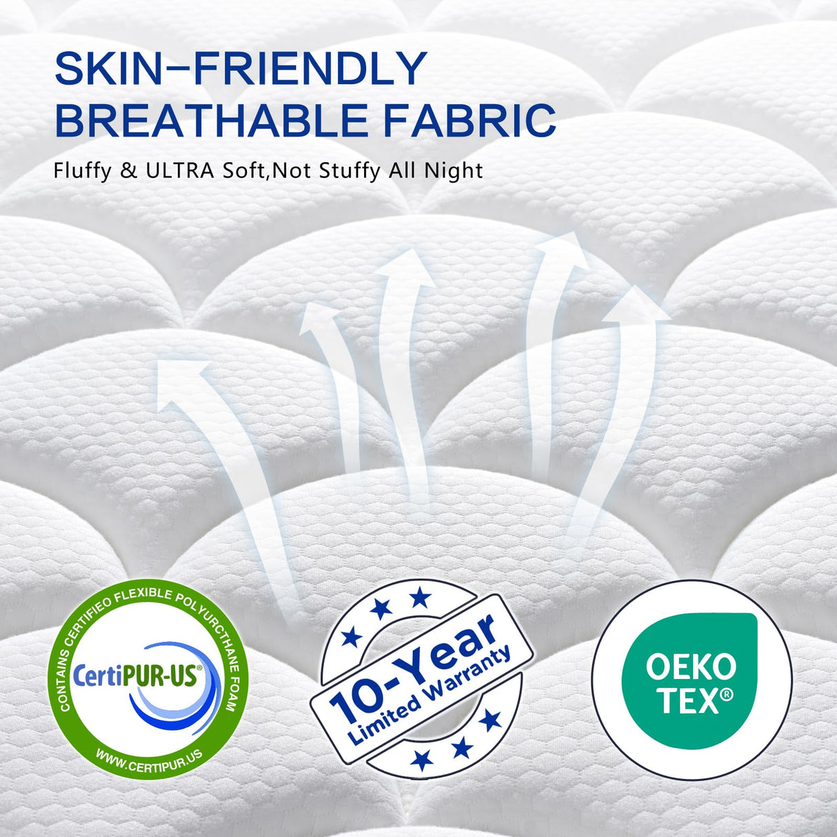 Gsleepee Queen Mattress, 10 Inch Queen Size Mattress in a Box, Gel Memory Foam Hybrid Mattress for Motion Isolation, Soft and Comfortable Mattress, Pressure Relief, Medium Firm Support Gsleepee