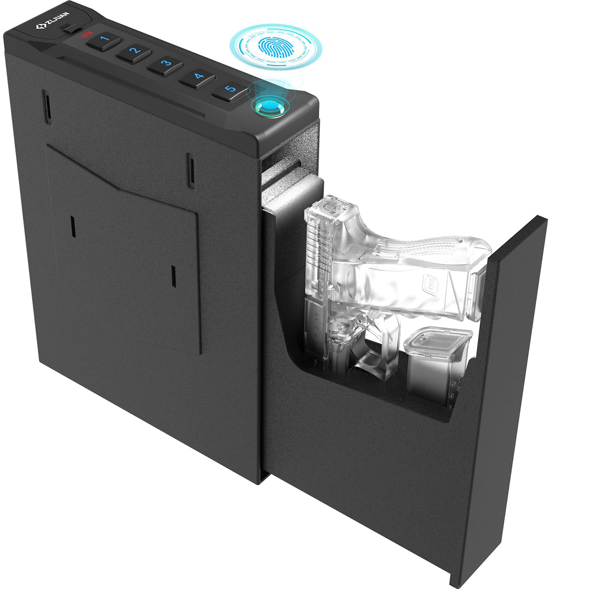 Z ZLJUAN Mounted Gun Safe for Pistols,Quick-Access Handgun Safe for Nightstand Bedside Desk Bed Gun Safes,Pistol Safe with Keypad Lock,Key Z ZLJUAN