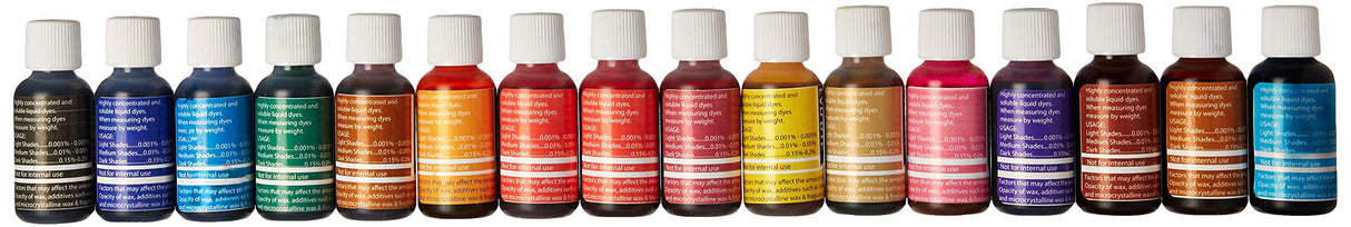 CANDLEWIC'S 16PK Highly Concentrated Liquid Candle Dyes Candlewic
