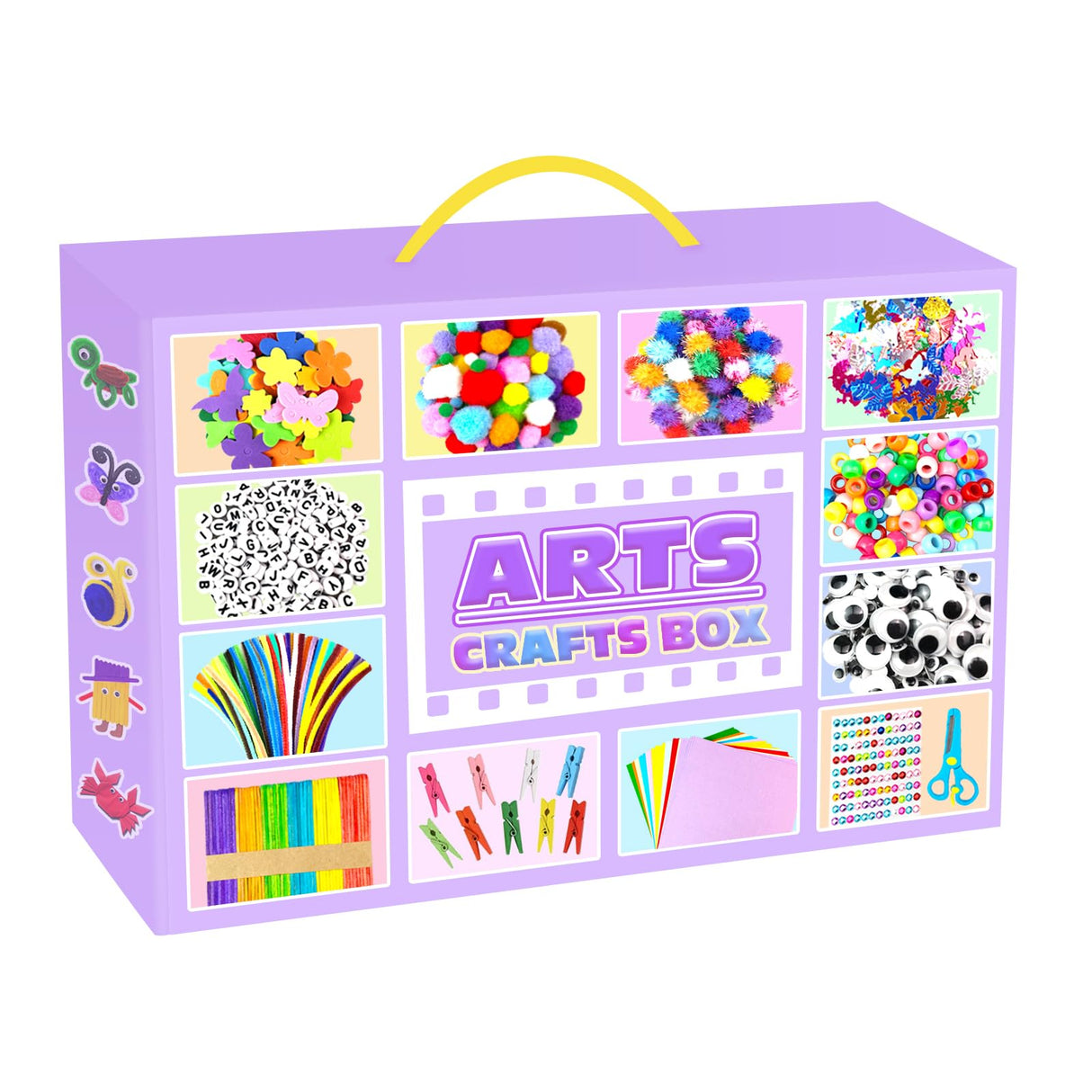 Arts and Crafts Supplies for Kids - 2000Pc Craft Kit with Pipe Cleaners DIY Craft Kit for Kids Art School Supply Materials Set All in Crafting Box Toys Gifts for Girls Boys Age 4 5 6 7 8 9 10 11 & 12 ZEIZHUBN