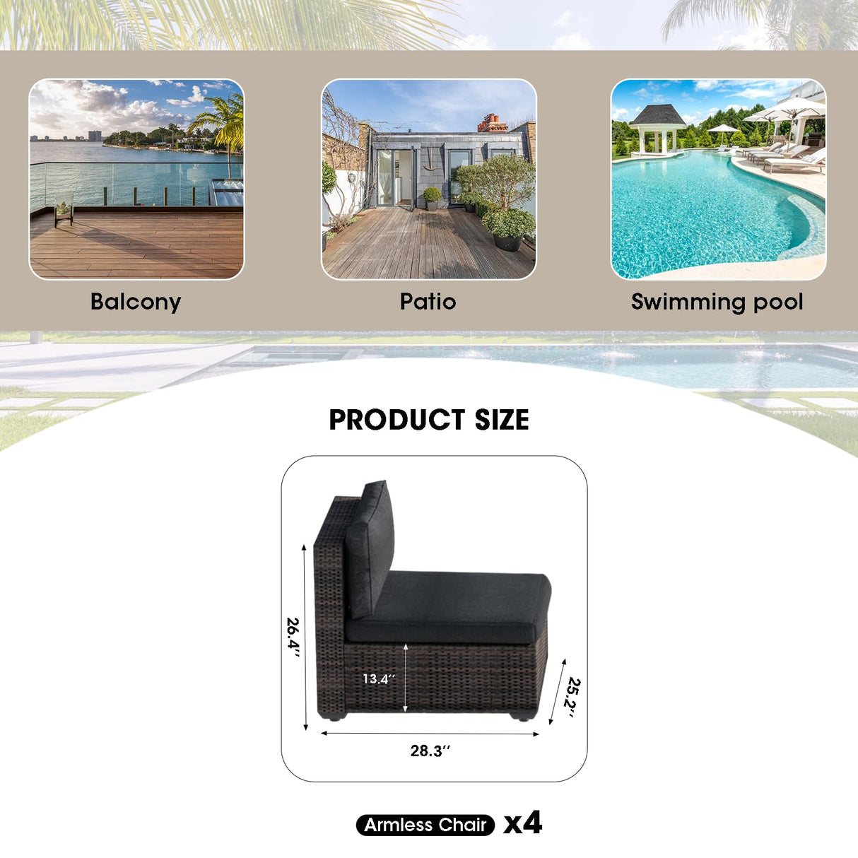 gaildon Patio Furniture Set, 5 PCS Outdoor Sectional Patio Furniture Set with 42" Fire Pit Table, Rattan Wicker Sofa Couch for Garden Backyard Deck Poolside, Black gaildon