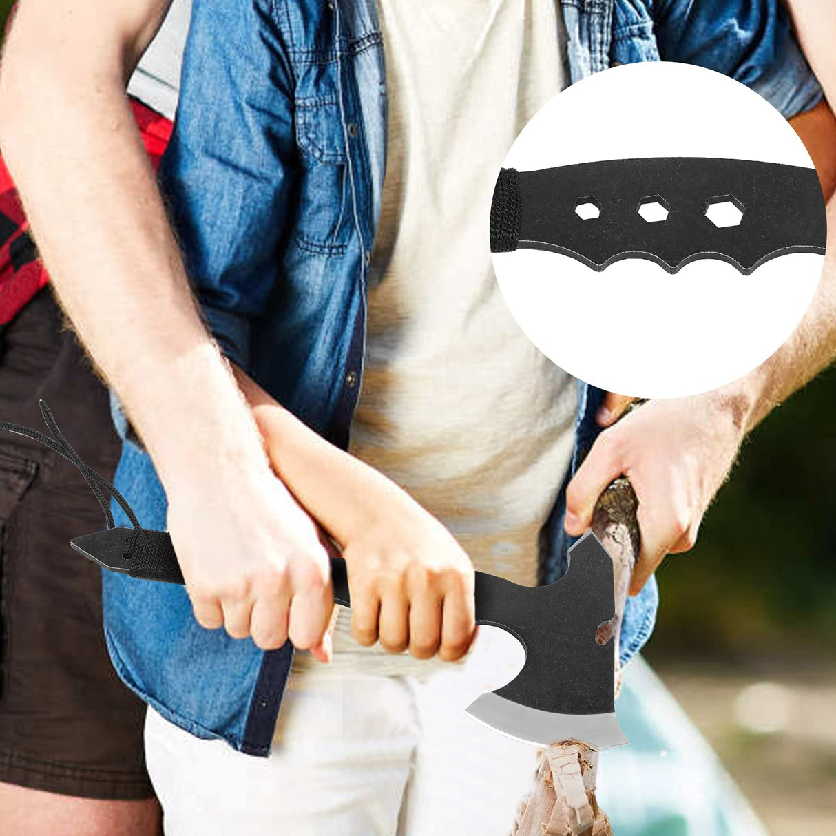 Hitdudu Throwing Axes, 11.8" Throwing Tomahawk w/ 3.5" Blade, Full Tang Stainless Steel Axe Set with Sheath, Paracord Wrapped Handle, Design for Hawks Throwing Recreation and Competition Hitdudu