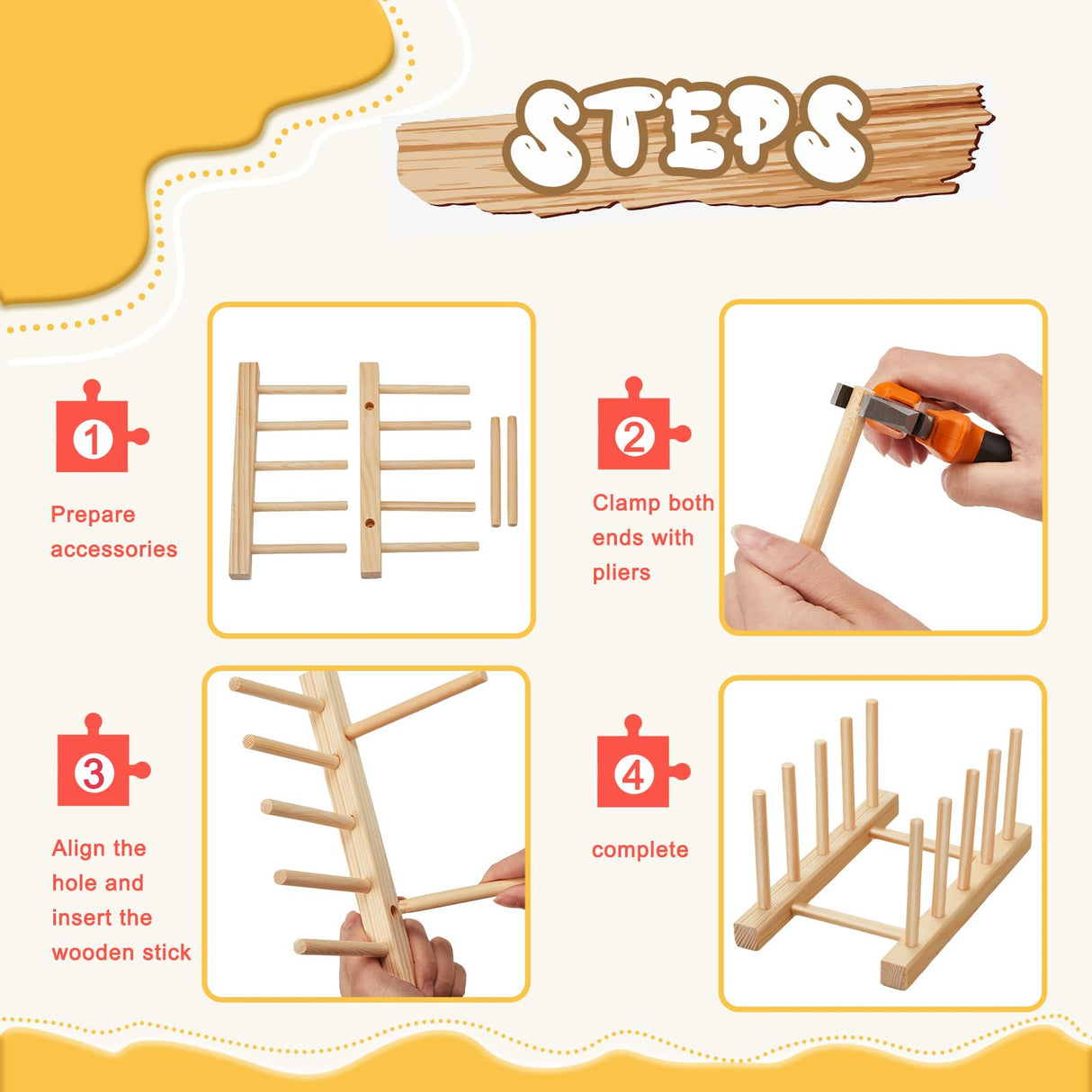 Barydat 2 Pcs Wooden Puzzle Display Stand Jigsaw Holder Rack Puzzle Storage Organizer Shelf for Adults Craft Collection Lovers Barydat