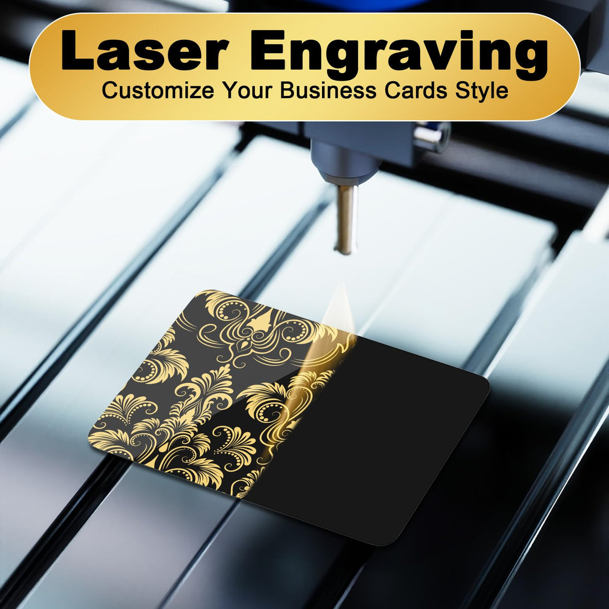 300 Pcs Metal Business Cards Black Metal Business Card Blanks for CNC Engraver Laser Engraving Reliable and Sturdy Multipurpose Aluminium Business Card Blanks Thickness 0.01 Inch Danghyuk