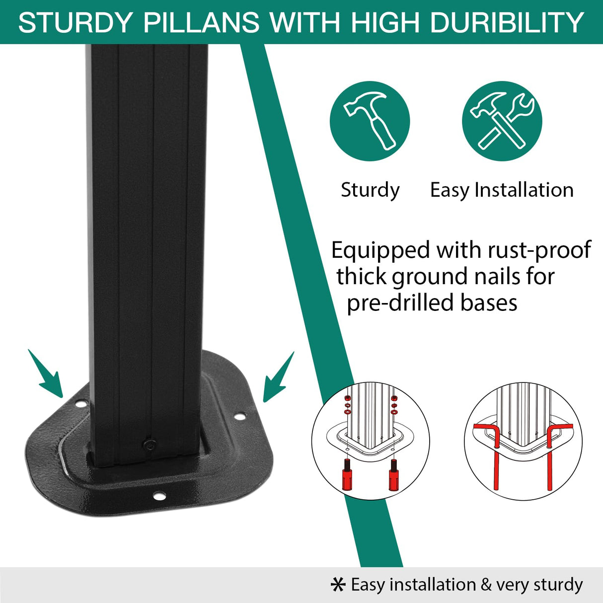 Petyee 10'x13' Gazebo, Hardtop Outdoor Polycarbonate Double Roof Canopy, Aluminum Frame Permanent Pavilion with Curtains and Netting, Sunshade for Garden, Patio, Lawns (Gray) Petyee