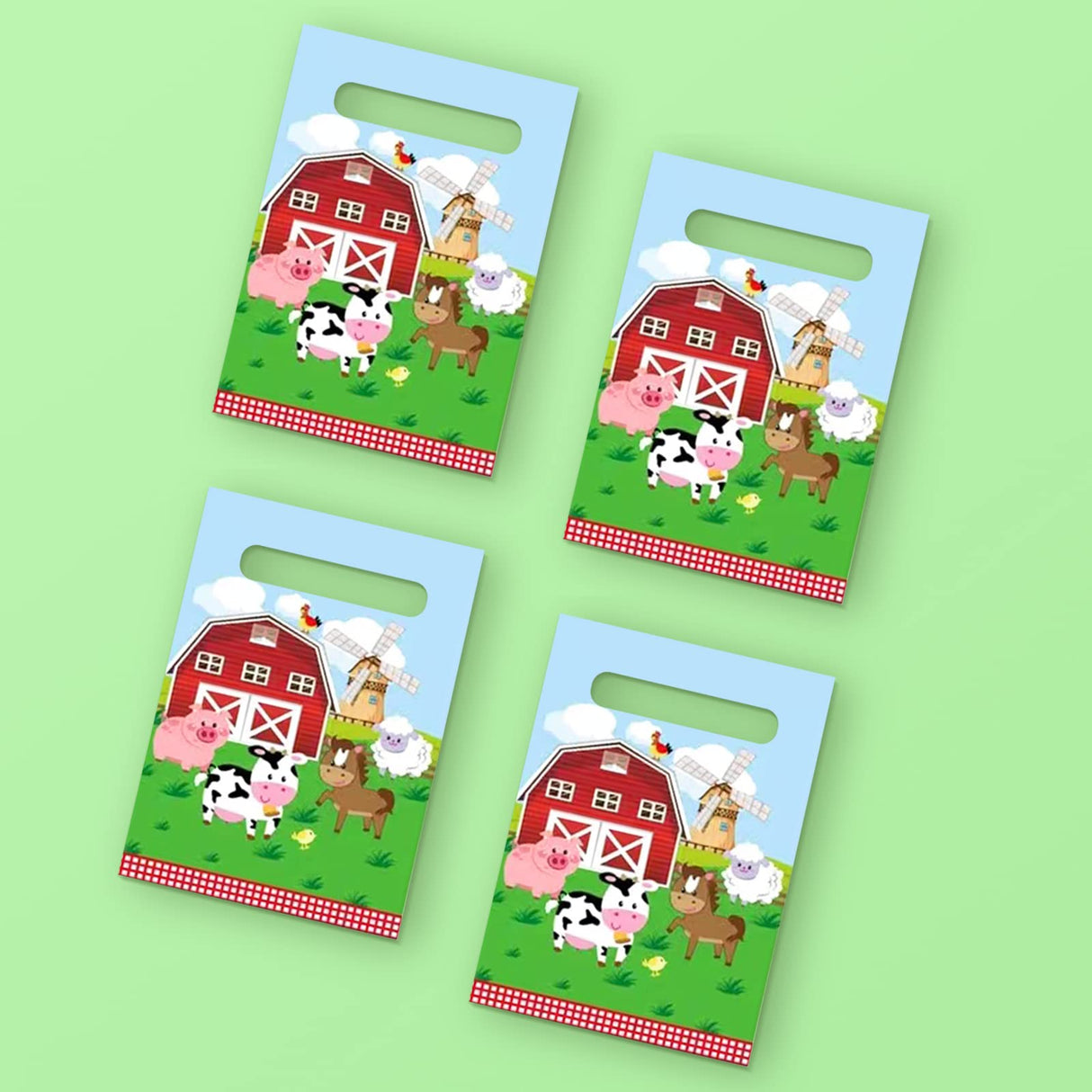 MEMOVAN Farm Party Gift Bags - 30pcs, Farm Party Favors with Plastic Goodies, Candy Treat Snack Bags for Kids, Barnyard Cow Farmhouse Theme Birthday & Baby Shower Decoration MEMOVAN