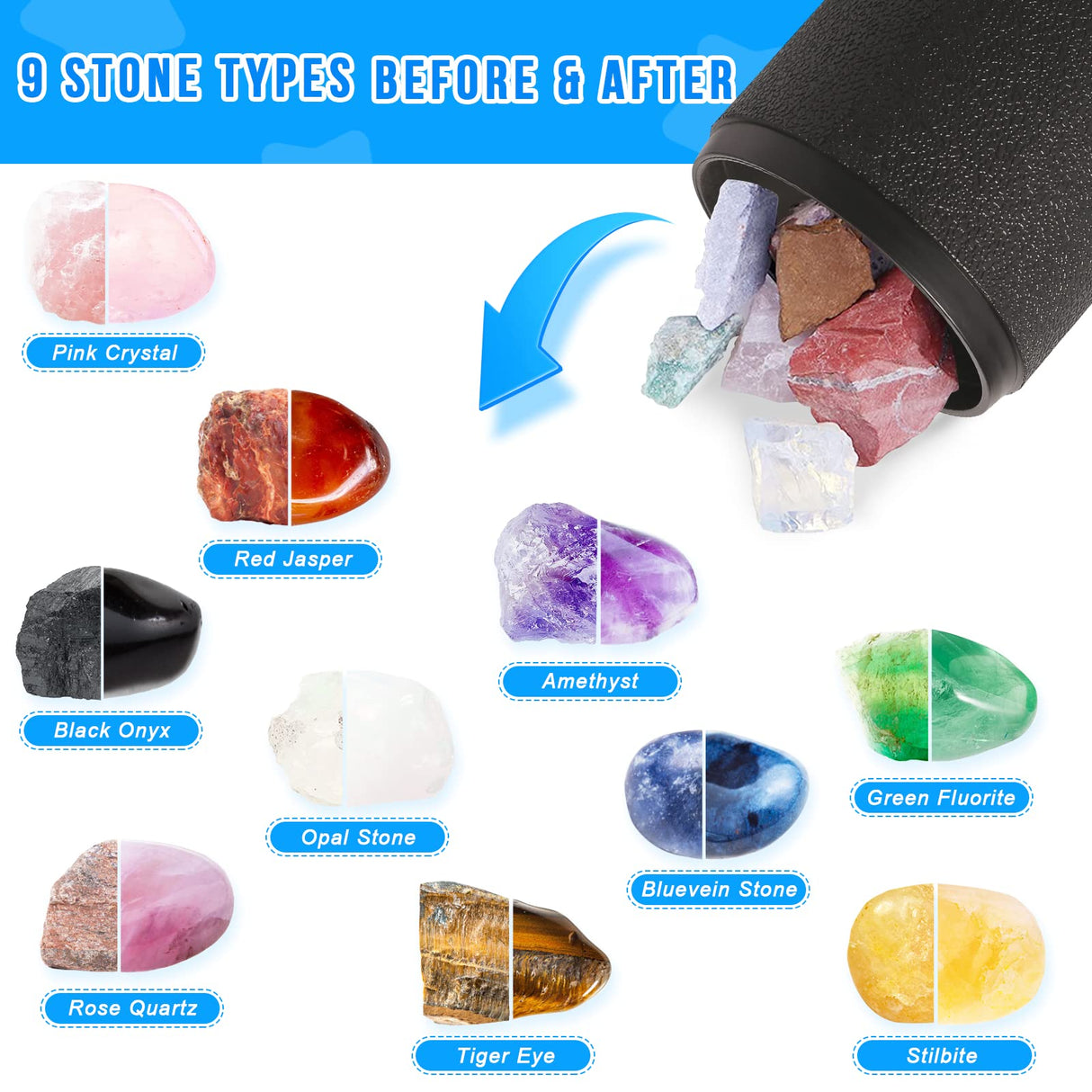 Leegol Electric 6LB Rock Tumbler Kit – Double Drum Rock Polisher for Kids & Adults Leegol Electric