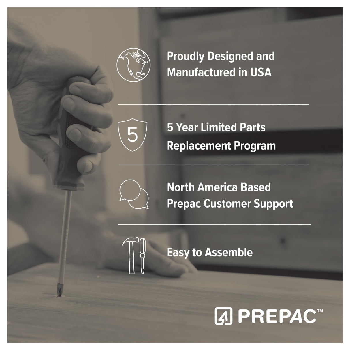 Prepac Milo Mid-Century Modern 2 Drawer Nightstand, Bedside Table, Contemporary Bedroom Furniture, 16"D x 25"W x 25"H, Cherry Prepac