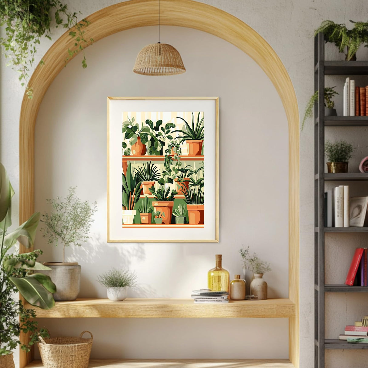 MEIYUDA Paint by Numbers Kit, Green Planes Paint by Numbers for Adults Beginners, DIY Potting Plants Acrylic Oil Painting by Number on Canvas for Gift Home Wall Decor 16x20in MEIYUDA