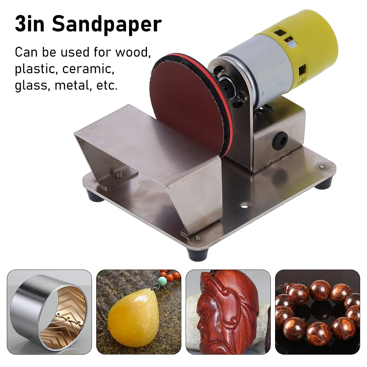 Electric Disc Grinder, Disc Combo Sander Polisher Sanding Machine 3in for Wood Plastic Glass AC 110‑240V Fafeicy