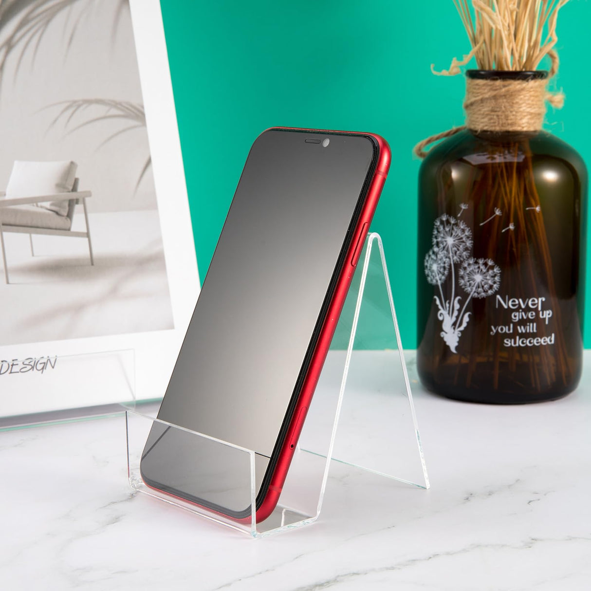 12 Pack Display Stand with Ledge, Acrylic Book Display Stand Tablet Holder Easel Holder for Displaying Pictures, Books, Albums, Music Sheets, Notebooks, Artworks, Cds, Large PARBEE