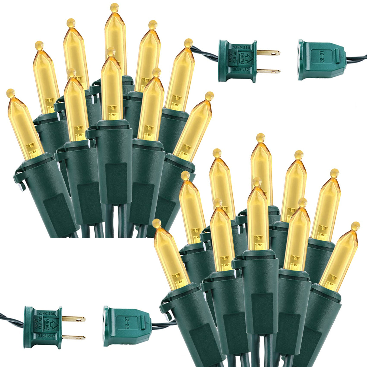 Brizled Warm White LED Christmas Lights, 2 Pack 33ft 100 Lights, Connectable for Trees, Home, Party, Indoor and Outdoor Decor Brizled