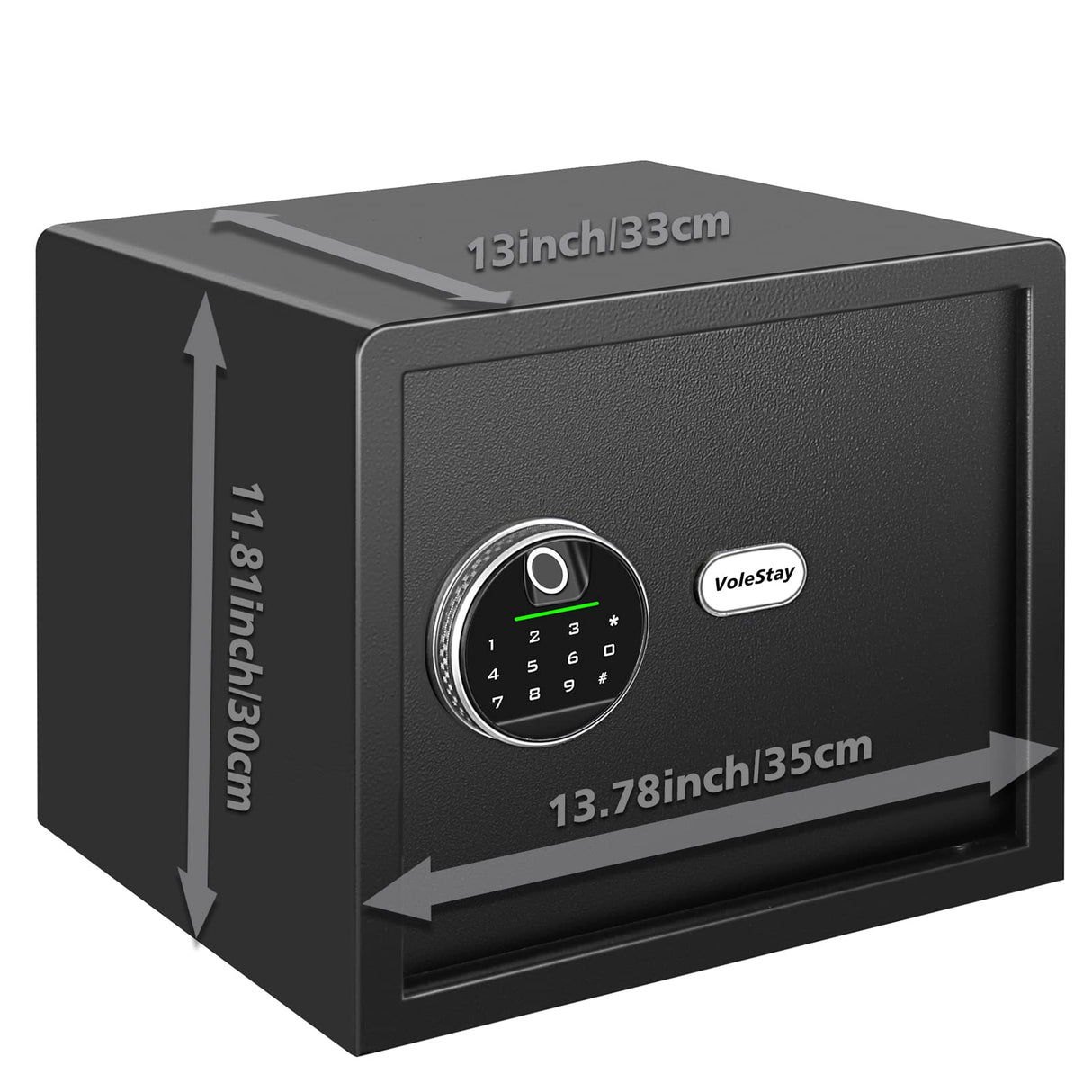 Biometric Home Safe, Fingerprint Gun Safe Lock Box,Money Box for Jewelry Handgun Cash Valuables,Perfect for Home/Office/Hotel, Black,1.2 Cubic Feet VoleStay