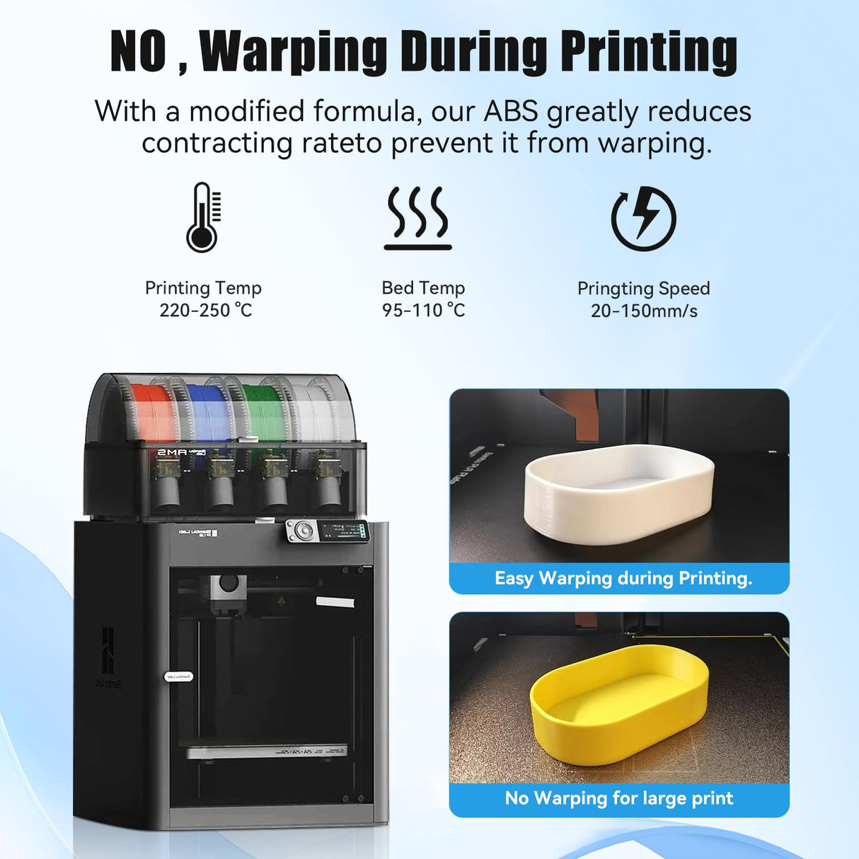 CCTREE ABS Filament 1.75mm, 1kg Spool, Dimensional Accuracy ±0.03mm, ABS+ 3D Printer Filament Plus, High Strength & Heat Resistance 3D Printing Filament, Skin CCTREE