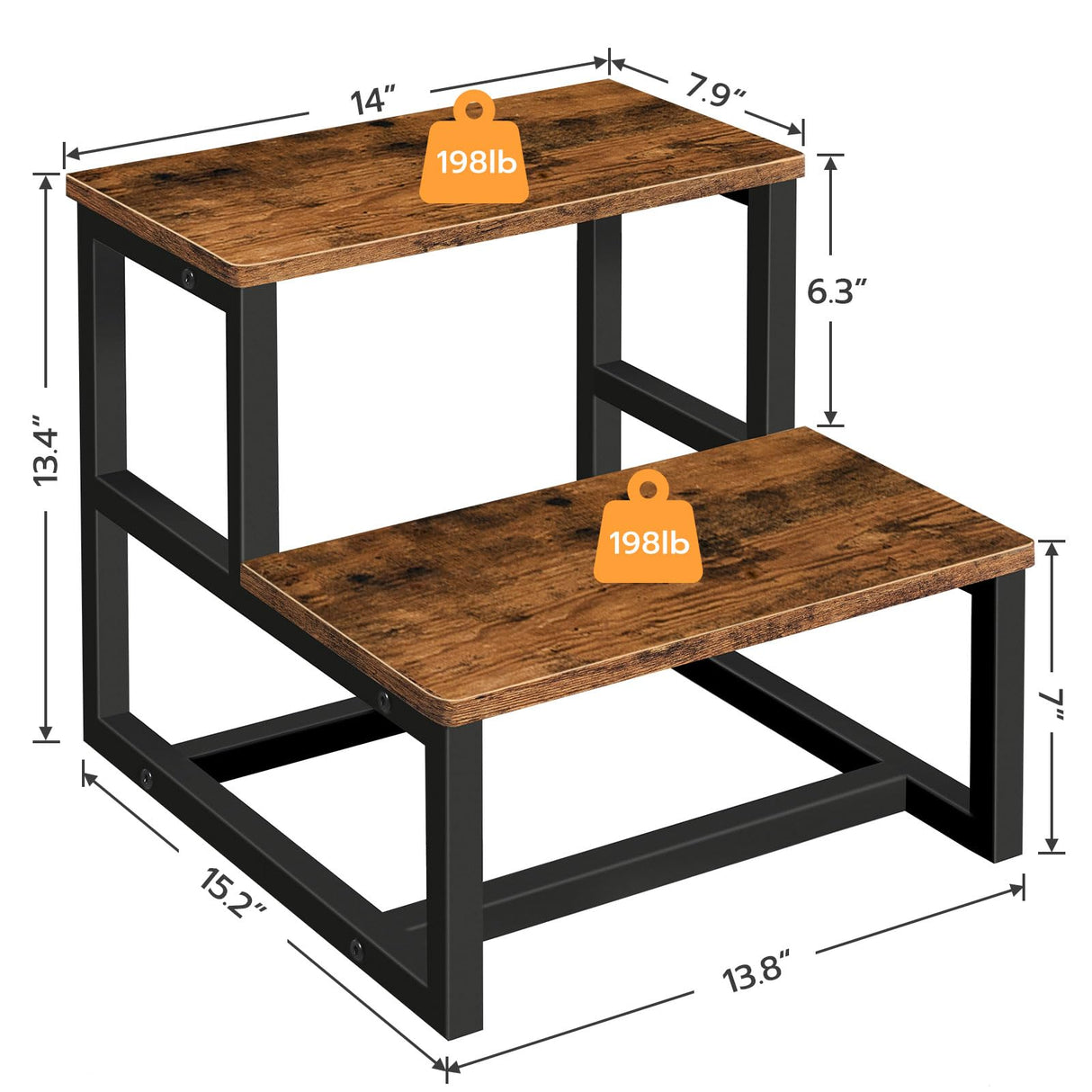 HOOBRO Step Stools for Kids, Toddler Step Stool, Kids Potty Training Wooden Stool, for Bathroom, Kitchen, Bedroom, Sturdy and Stable, Rustic Brown BF12JD01 HOOBRO