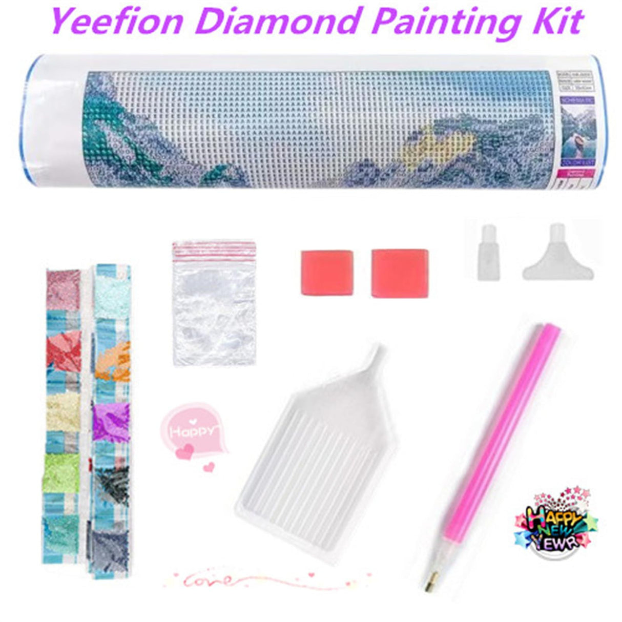 Christmas Painting by Number for Adults,16x28inch Small Size Sunrise Waves Diamond Painting Kits 3 Sets for Beginner,5D DIY Diamond Art Paintings Craft Kits for Home Wall Decor,Women Gifts YF-13208 Yeefion