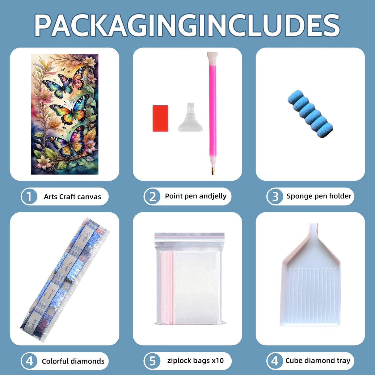 Ycydilirab Butterfly Diamond Painting Kits for Adults-Diamond Art Kits Full Drill,Butterfly Gem Painting Crafts for Adults Home Wall Decor,DIY 5D Gem Art Butterflys Perfect for Relaxation 12x20inch Ycydilirab