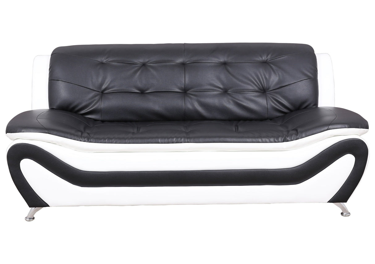 Beverly Fine Furniture 3 Piece Aldo Modern Sofa Set, Black/White Beverly Fine Furniture
