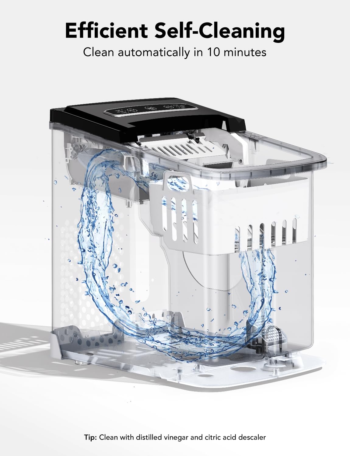 GoveeLife Smart Ice Maker Machine Countertop with Self Cleaning, Voice Remote, 26lbs in 24Hrs, 9 Ice Cubes in 6 Minutes 3 Sizes, Portable Ice Makers with Basket and Scoop, for Home Kitchen Camping RV GoveeLife