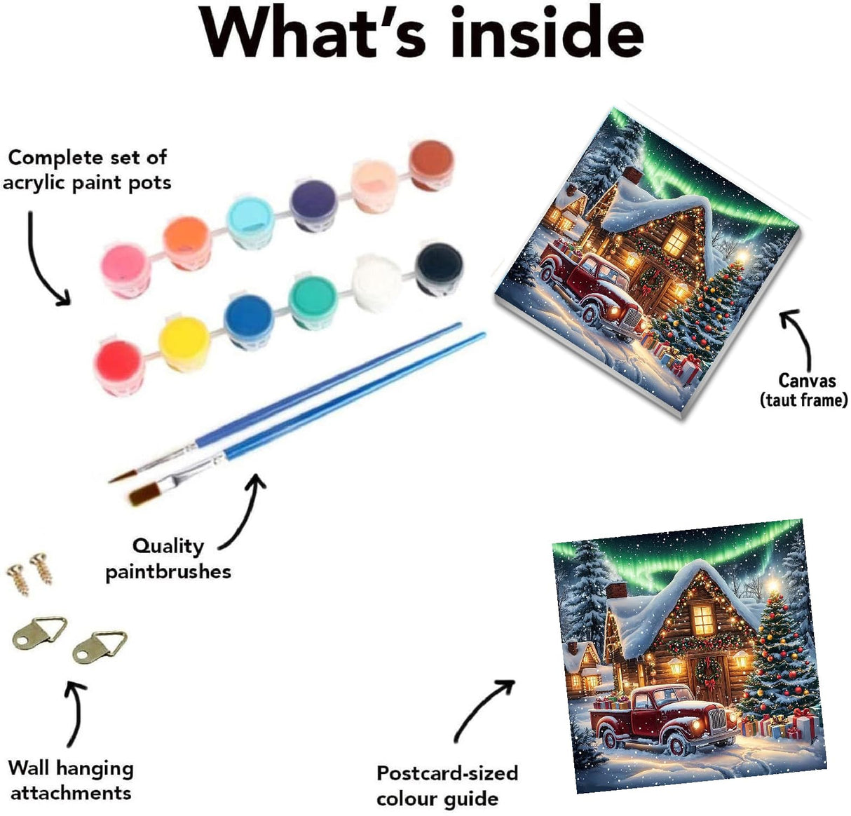 4 Pack Christmas Paint by Numbers Kit for Adults Beginner with Framed,Winter Easy Adult Paint by Number Kits on Canvas DIY Painting for Beginners Art by Numbers for Home Wall Decor 10x12-10x10 Inch NEGEKFKX