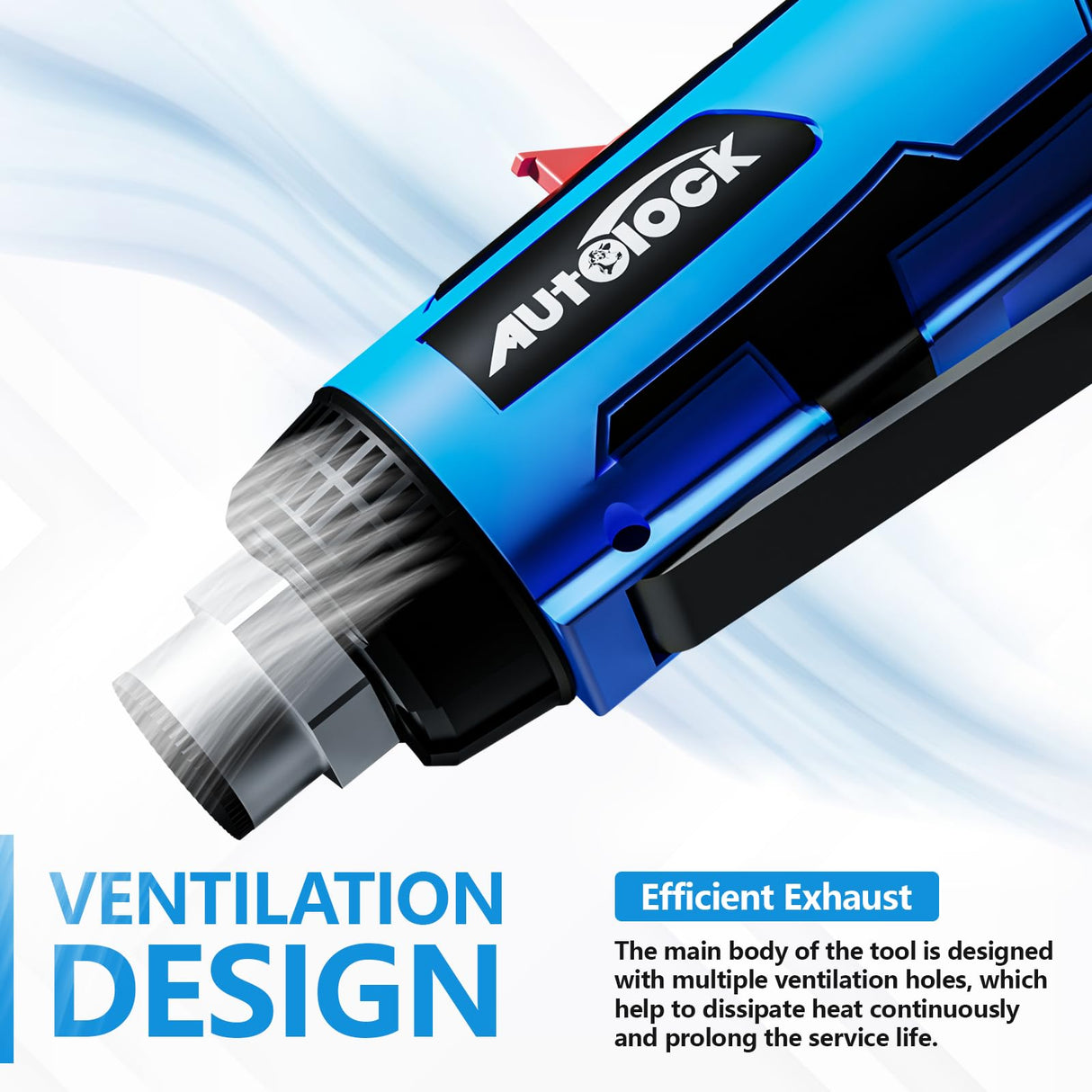 Autolock 1/4” Straight Air Die Grinder, 25000 RPM Pneumatic Die Grinder Tools with 1/4 Inch & 1/8 Inch Collets, Rear Exhaust Autolock