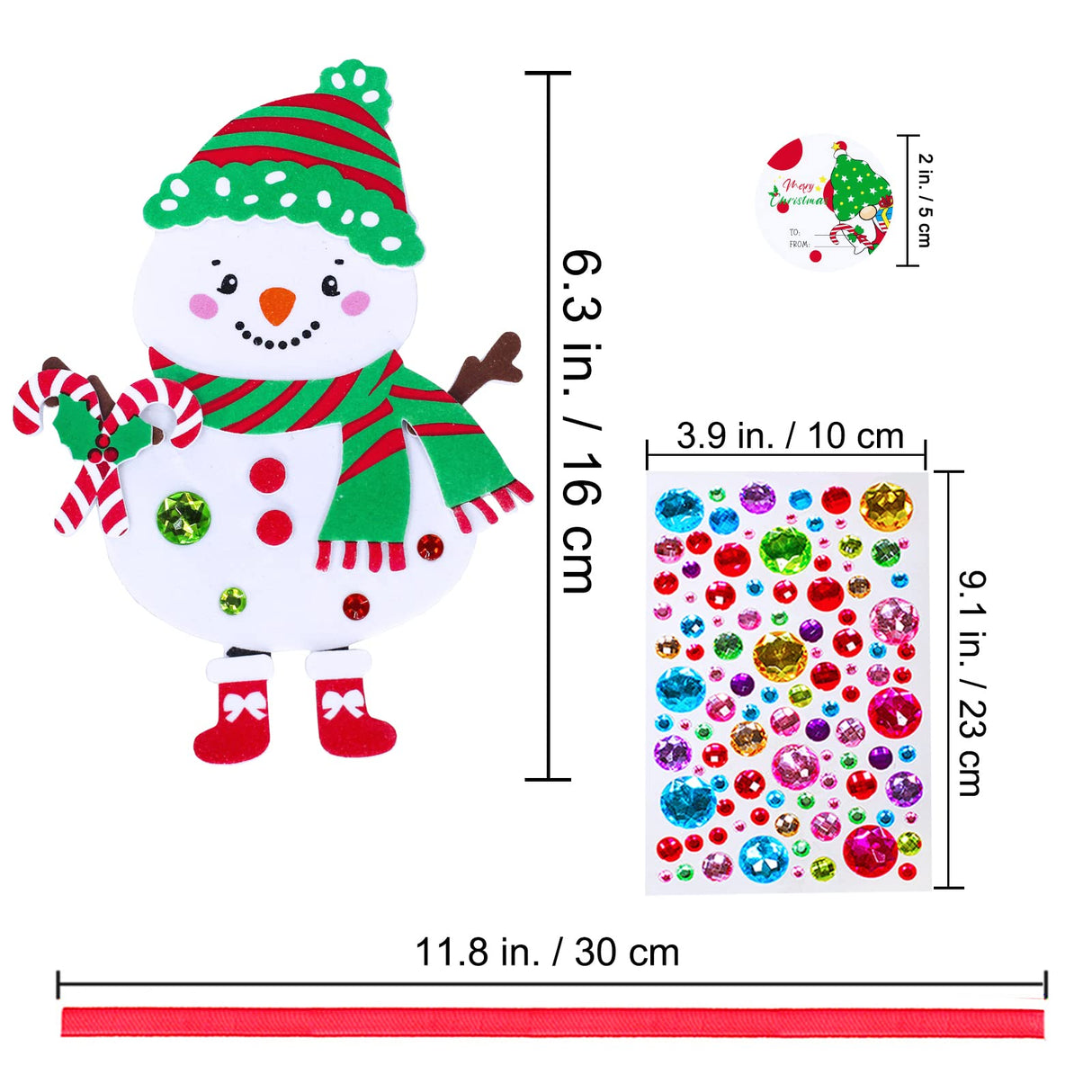 Winlyn 24 Sets Christmas Craft Kits Winter Crafts DIY Christmas Snowman Ornaments Decorations Art Sets Snowman Christmas Foam Stickers Arts and Crafts for Kids Holiday Art Project Classroom Activities Winlyn