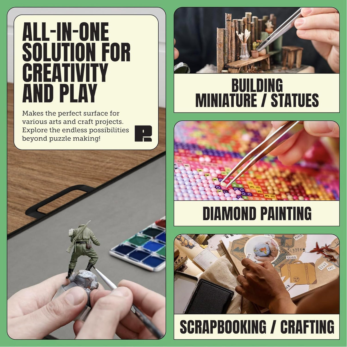 1500 Pieces Jigsaw Puzzle Caddy Board - Portable Jigsaw Puzzle Table Storage with 6 Puzzle Sorting Trays - 27”x 36” Porta-Puzzle Jigsaw Caddy with Non-Slip Surface for Adults & Kids - Puzzle Ready Puzzle Ready