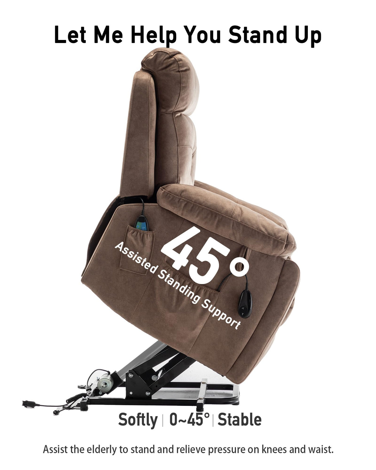 HBUI Lift Chair/Lazy boy Recliner Chair with Cupholder/Power Lift Recliner Chair for Elderly, Electric Recliner/Big and Tall Recliners for People Up to 6'2"/350lb Range HBUI