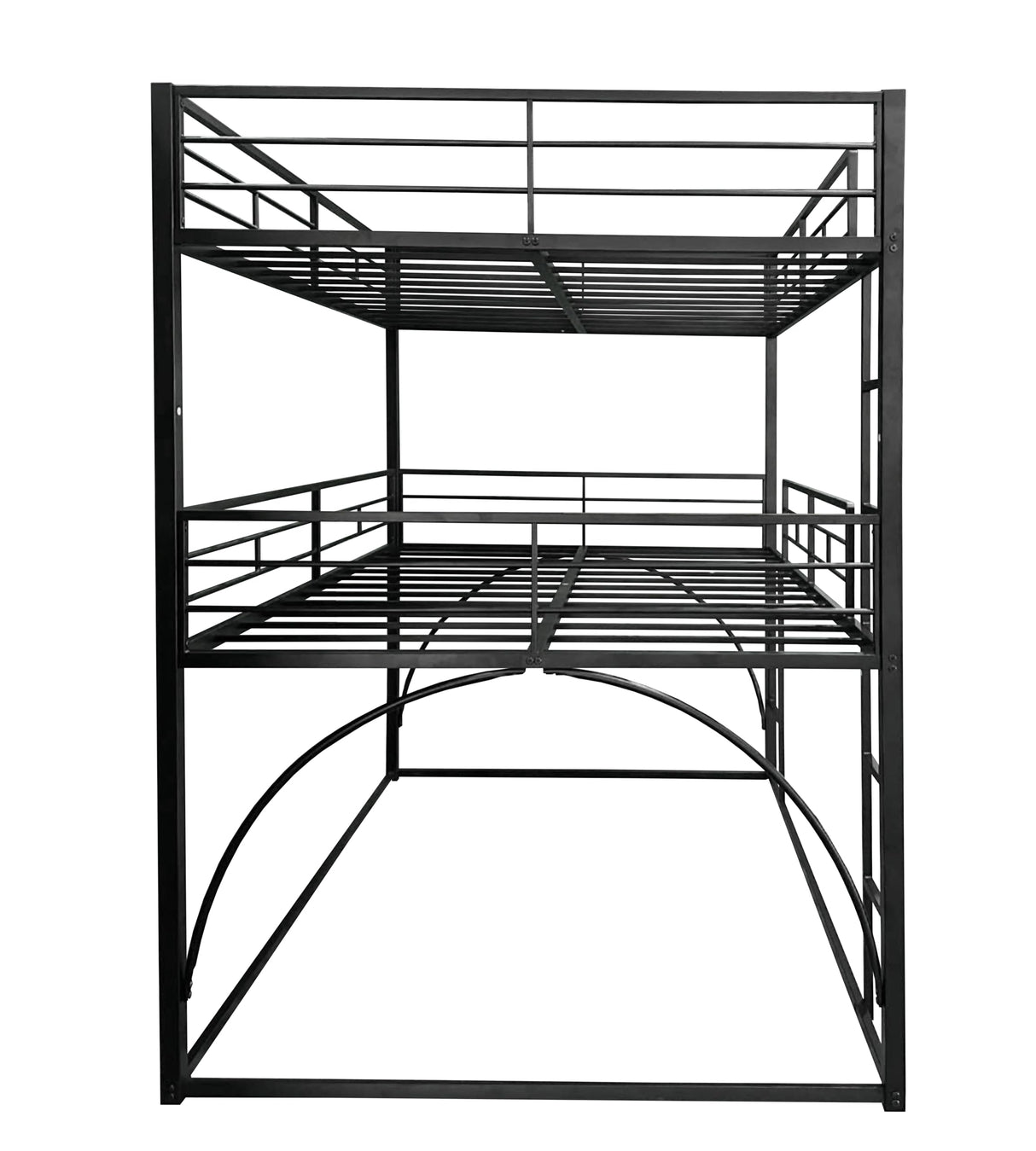 PVWIIK Full Triple Bunk Bed with Ladder for 3 Kids/Teen/Adults Bedroom,Full Over Full Over Full Heavy Duty Metal Bunk Bed for Girls & Boys,No Box Spring Needed,Black PVWIIK