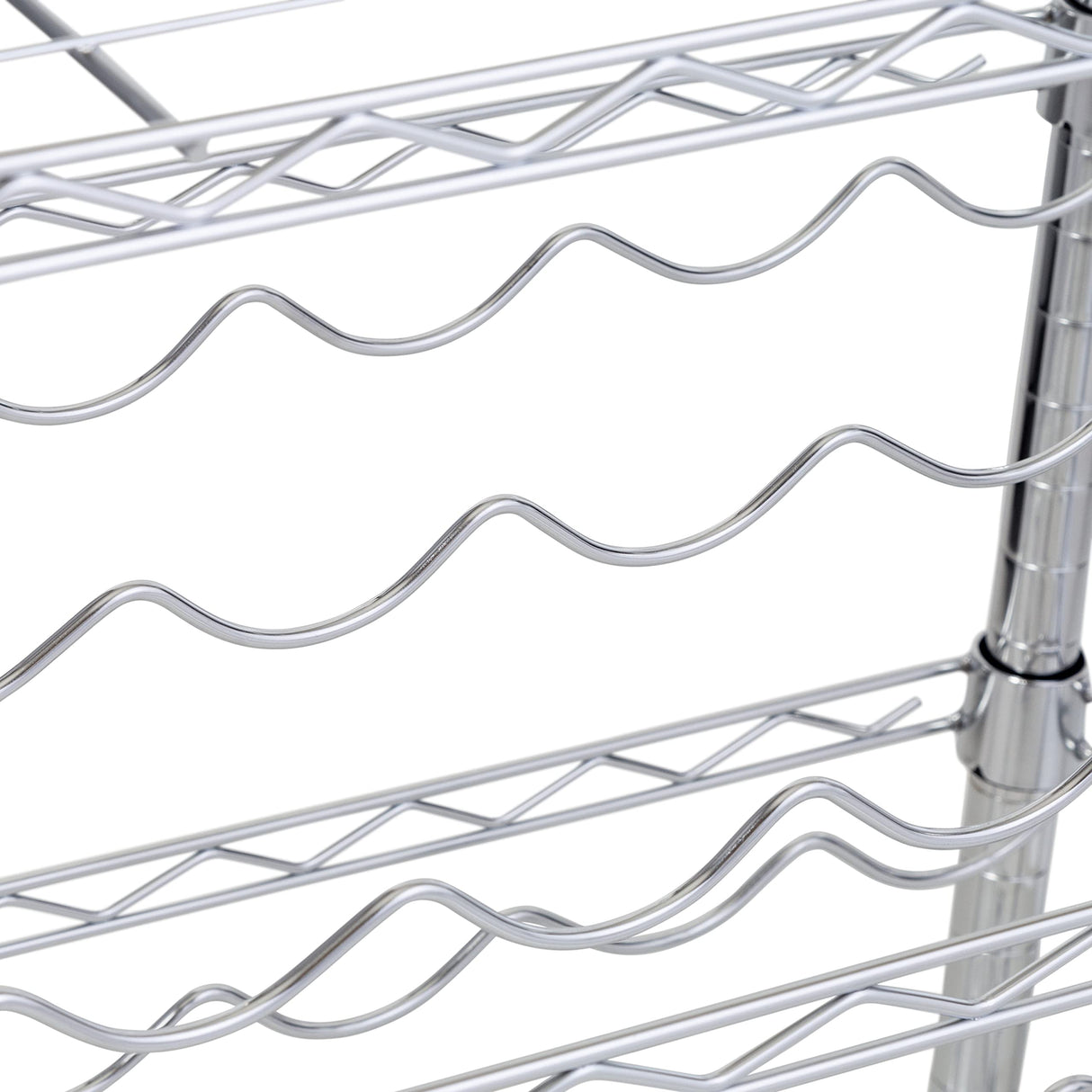 Honey-Can-Do SHF-03617 4-Tier Steel Wire Urban Wine Bottle Rack, Chrome 800 lbs Honey-Can-Do