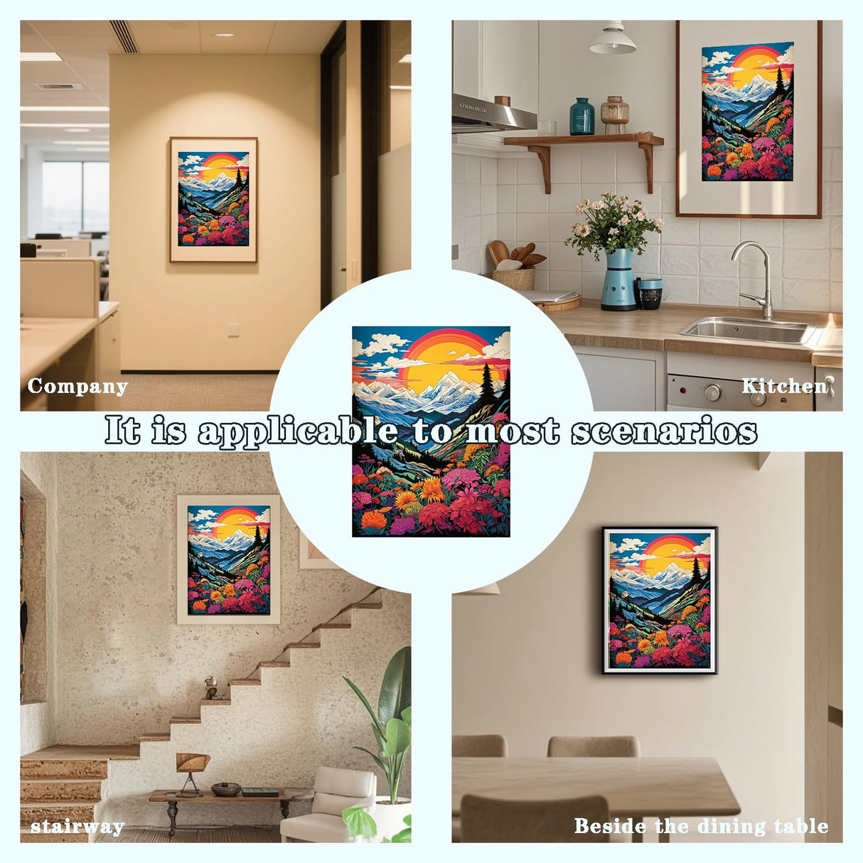 DOTZSO Rainbow Diamond Painting Kits for Adults, Easy DIY 5D Round Full Drill Diamond Art kit Diamond Dot Crystal Gem Art and Craft for Beginners Home Wall Decor 12x16 Inches DOTZSO