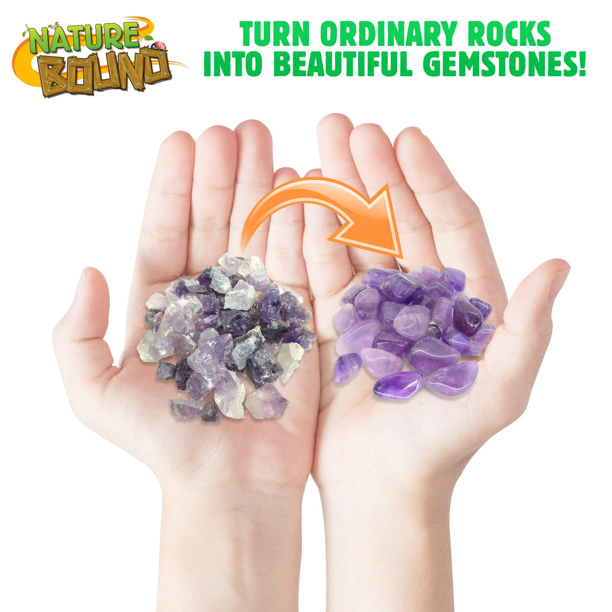 Nature Bound Starter Rock Tumbler Kit for Kids– Includes Rough Gemstones, Polishing Grits, Jewelry Fastenings, and Instructions – Great STEM Science Kit for The Future Geologist, Boys & Girls Ages 8+ Nature Bound
