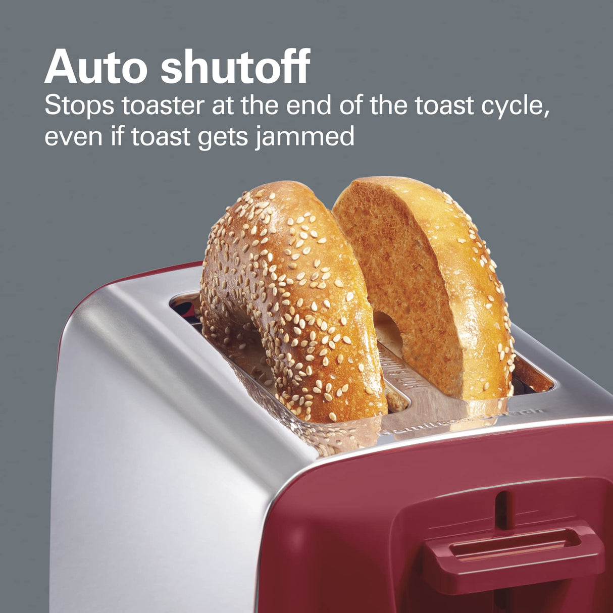 Hamilton Beach 2 Slice Toaster with Extra Wide Slots, Shade Selector, Auto-Shutoff, Cancel Button and Toast Boost, Red Hamilton Beach