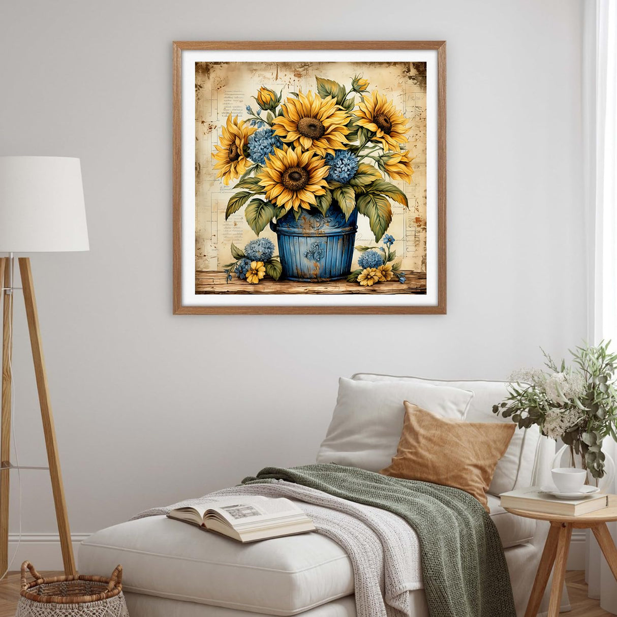 Dlylust Sunflower Diamond Art Painting Kits for Adults - Full Drill Diamond Dots Paintings for Beginners, Round 5D Paint with Diamonds Pictures Gem Art Painting Kits DIY Crafts Kits 12x16inch Dlylust