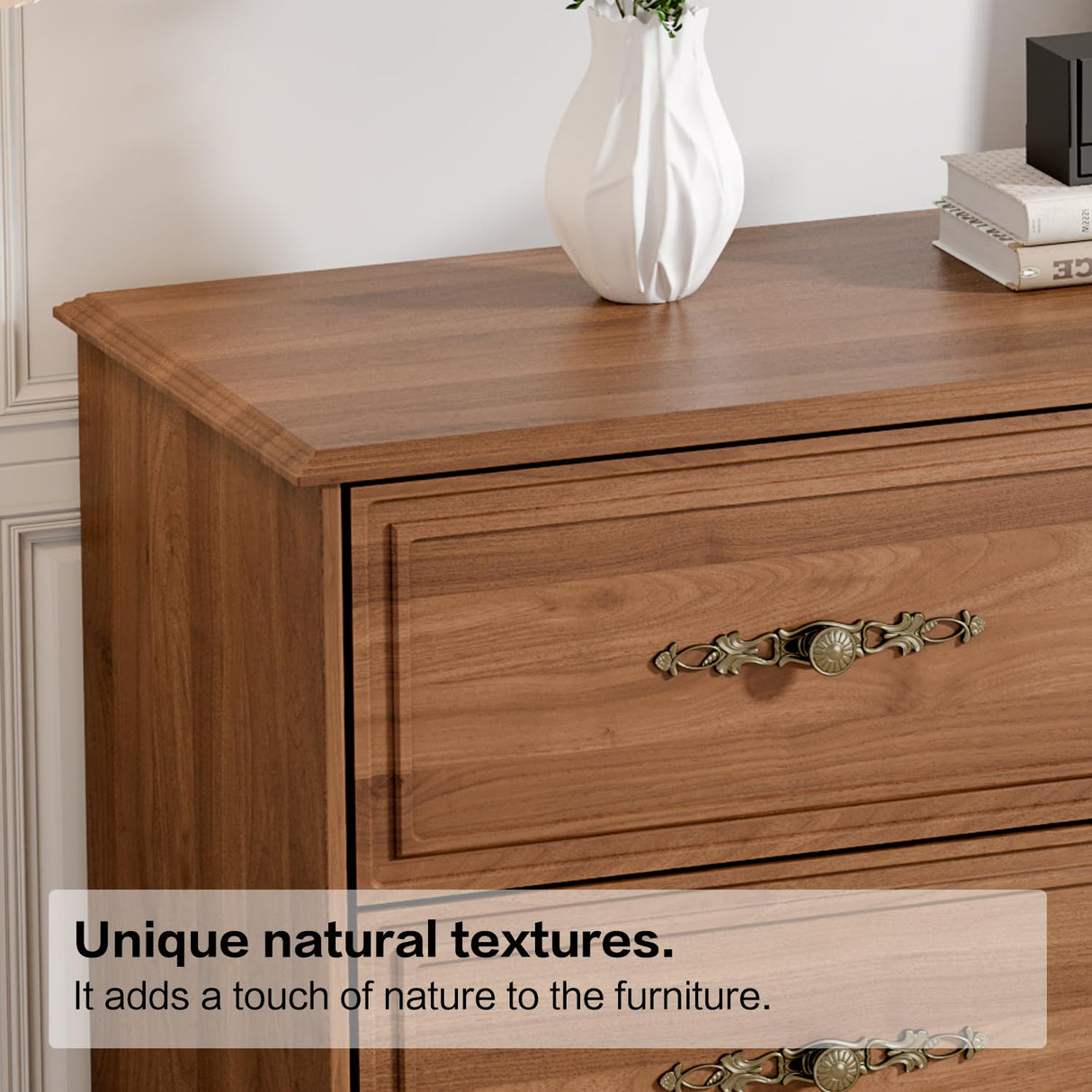 Chrangmay Dresser for Bedroom with 9 Drawers,63" Wide Modern Chest of Drawers with Metal Handle,Wooden Dresser TV Stand,Wood Closet Clothes Storage Organizer for Living Room,Hallway,Umber Chrangmay