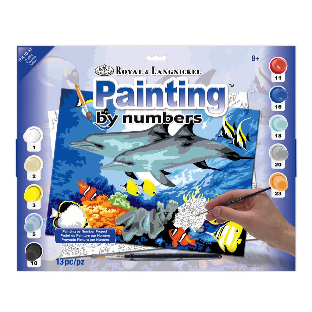 Royal & Langnickel PJS24 Painting by Numbers Junior Small Art Activity Kit, Dolphins Royal & Langnickel