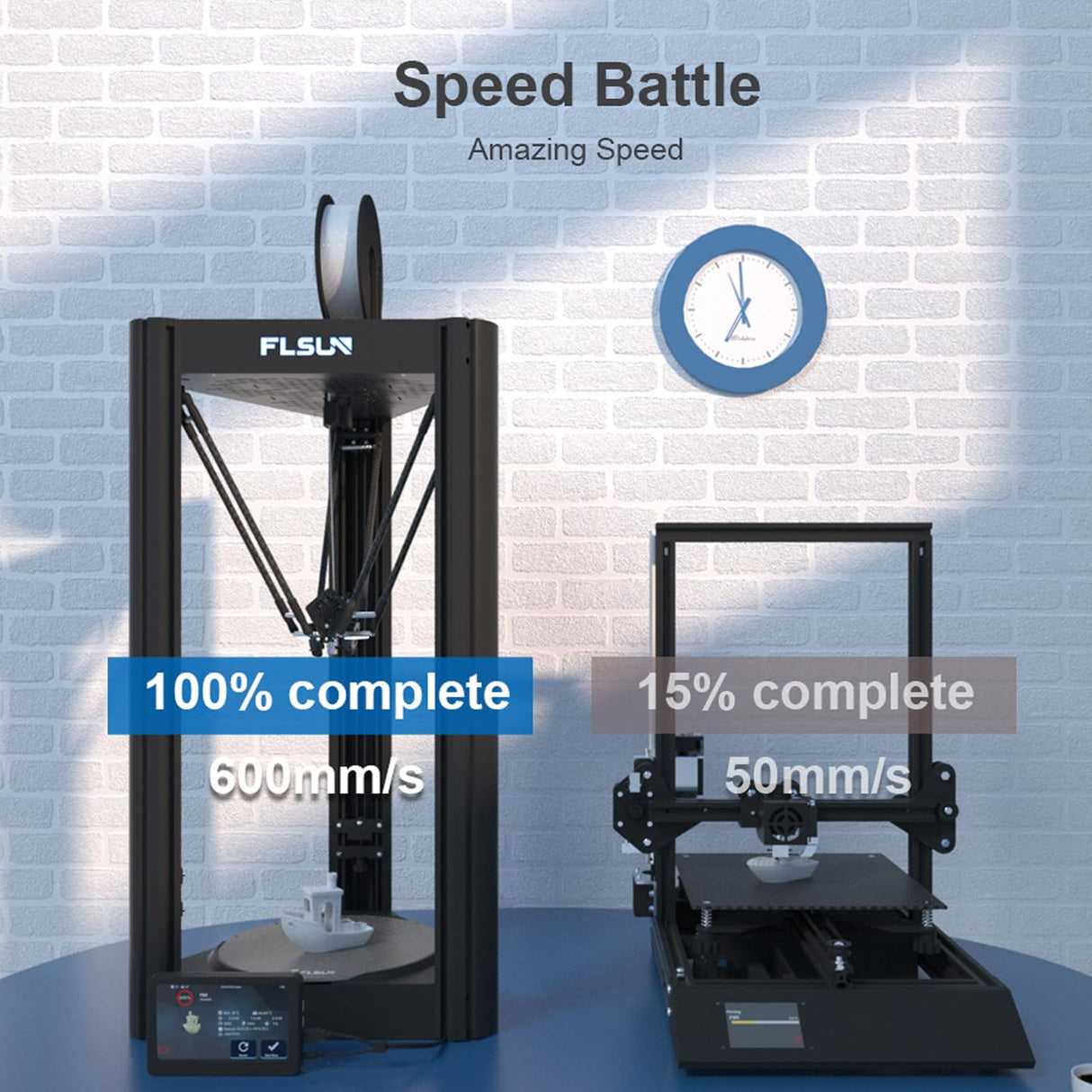FLSUN V400 3D Printer Moving Speed Fastest 600mm/s 20000+ mm/s² FDM Delta 3D Printer with 7" Klipper Firmware Pad, 300℃ Nozzle, Direct Drive Extruder, PEI Bed, Printing Size Φ11.8"x16" (FLSUN V400) FLSUN
