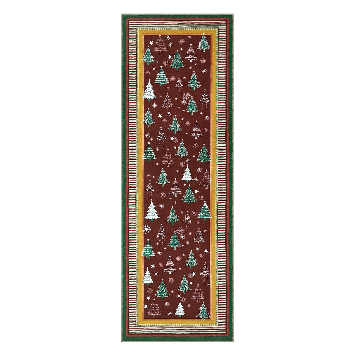 GarveeHome 2.5x8 Christmas Rug Runners for Hallways Non Slip,Christmas Tree Print Kitchen Rugs Washable Area Rug for Entryway, Low Pile Soft Red Holiday Decor Carpet for Bedroom Laundry Room GarveeHome