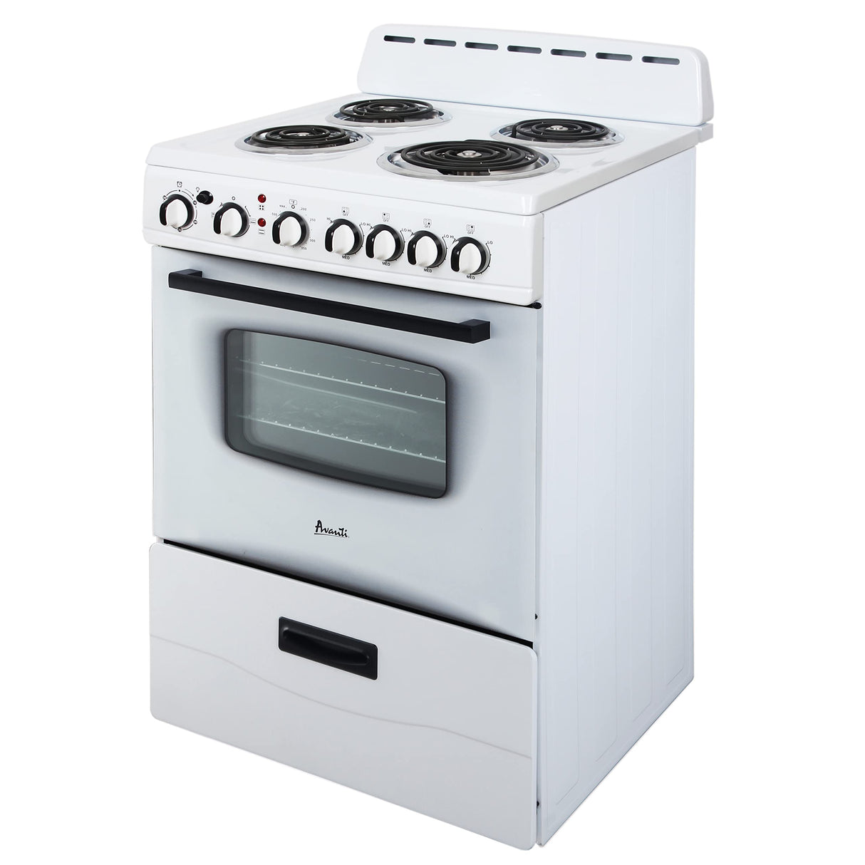 Avanti ERU240P0W ERU240 24" Electric Range Oven with Framed Glass Door, in White Avanti