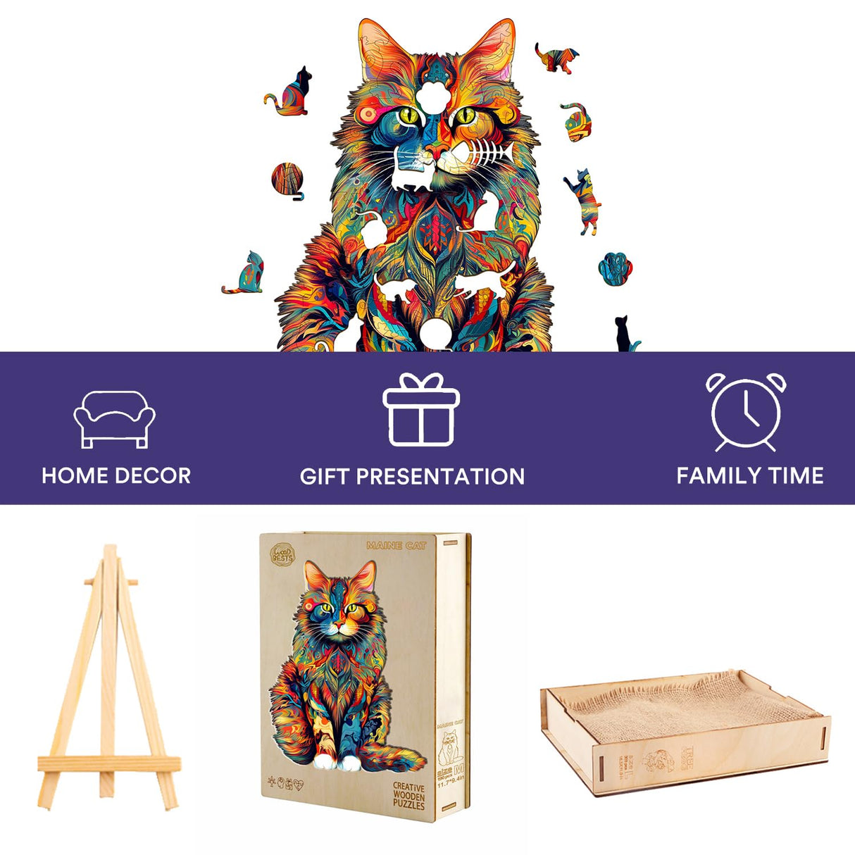 Jigfoxy Wooden Puzzle for Adult, Unique Animal Shape Wood Jigsaw Puzzles Gifts for Adults, Challenging Jigsaw Puzzle(L-16.5 * 13.2in-300Pcs) Jigfoxy