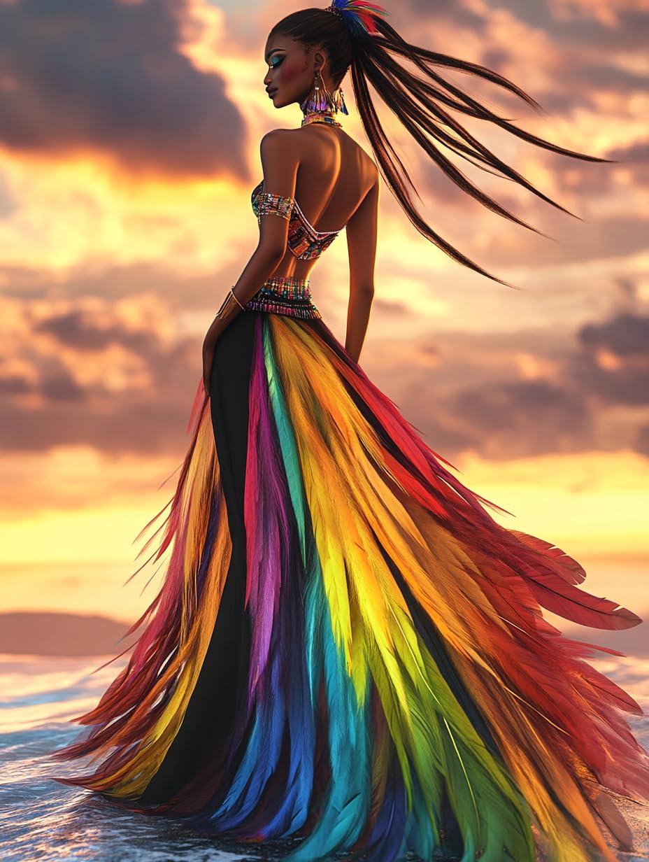 Diymood DIY 5D Diamond Art Kits for Adults African Women, Diamond Painting African Americans Full Drill Round Canvas Embroidery Mosaic Beginner Home Wall Decor Gift 12x16 inch Diymood